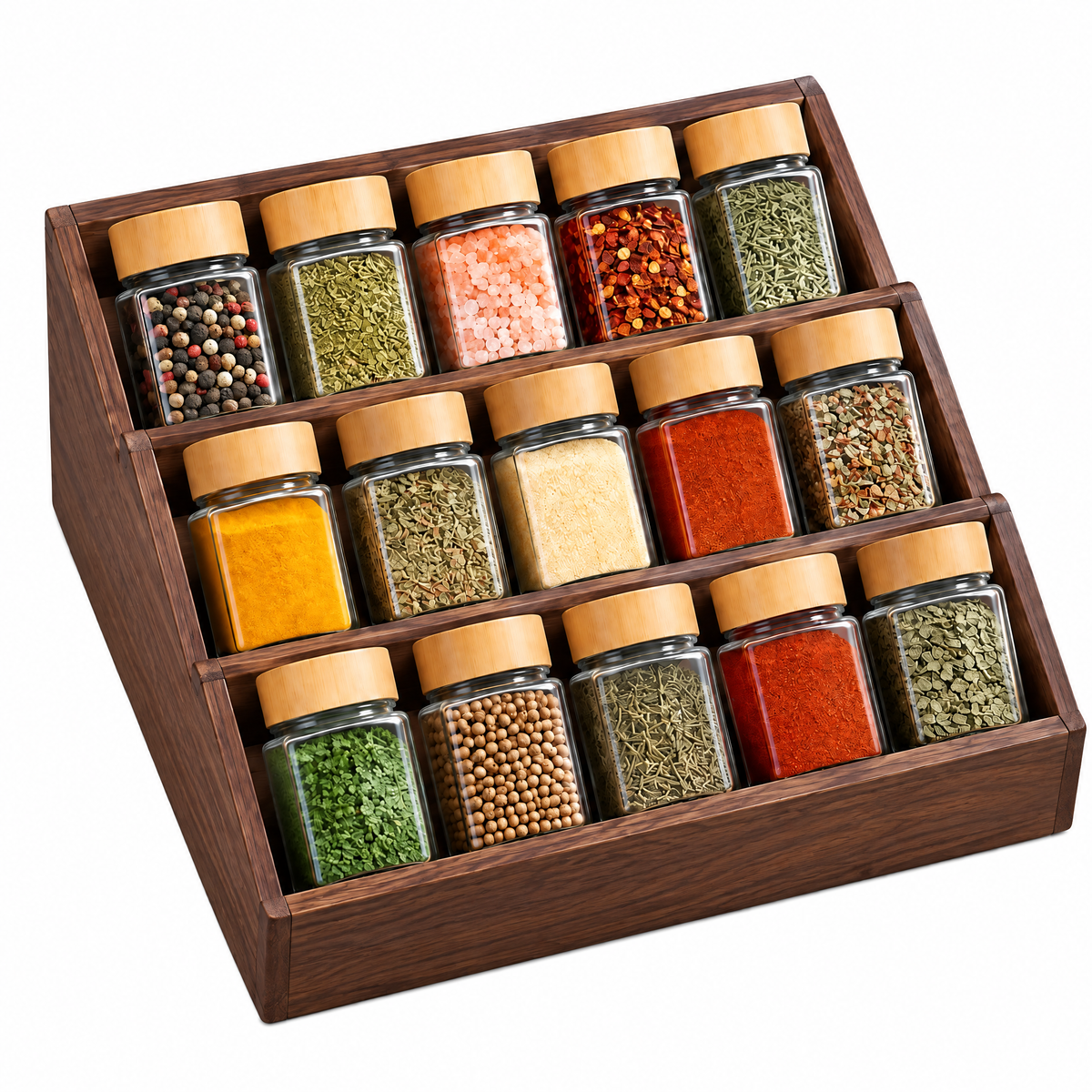 Fervinna 3-Tier Bamboo Spice Rack Organizer — features and details