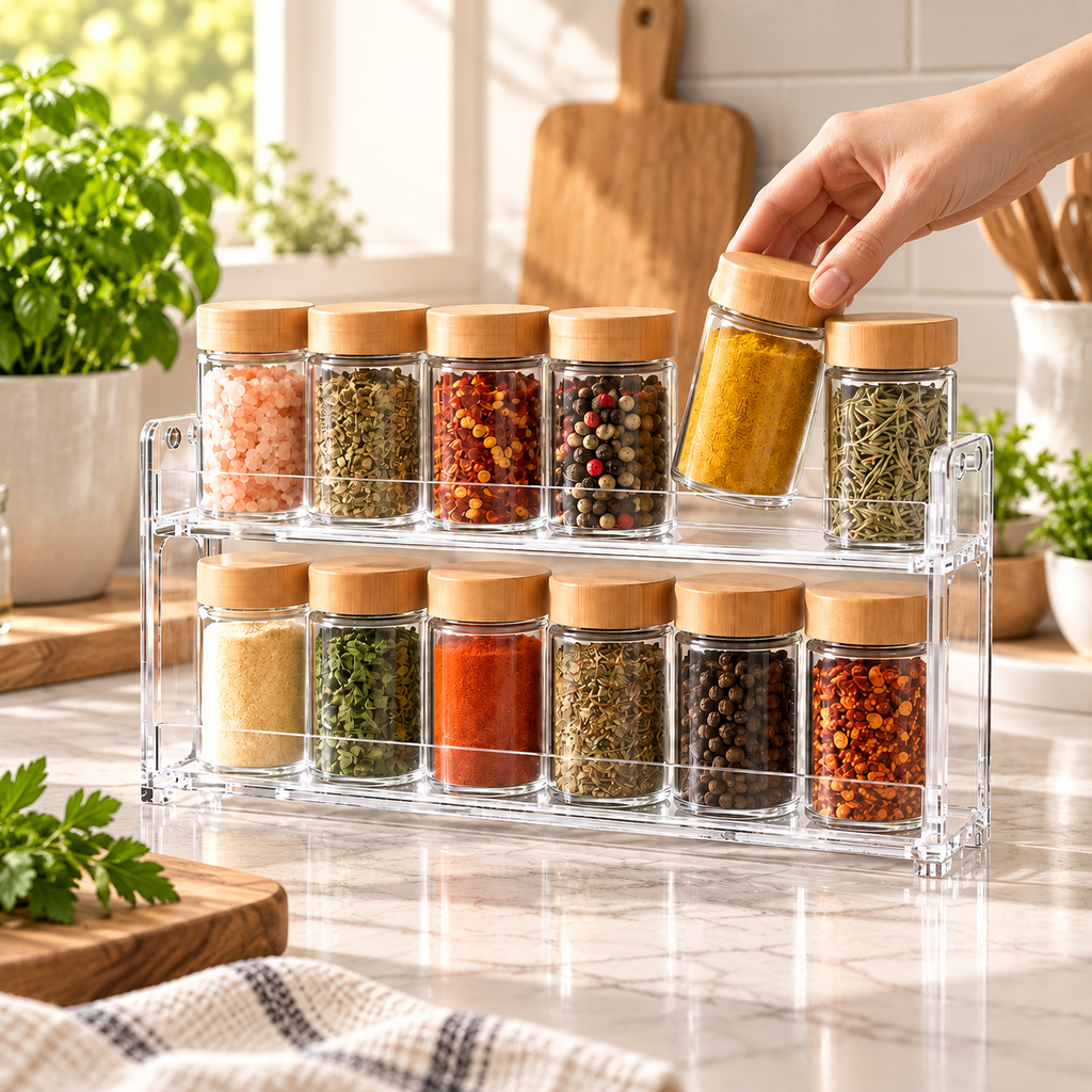 Fervinna Clear 2-Tier Spice Rack — product overview