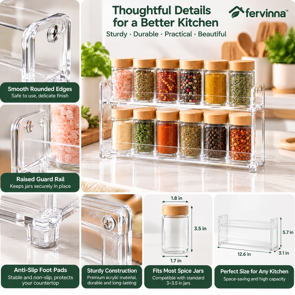 Fervinna Clear 2-Tier Spice Rack — alternate view