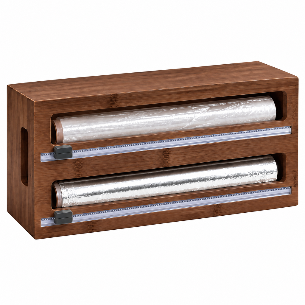 Fervinna Bamboo Double Roll Wrap Dispenser — alternate view