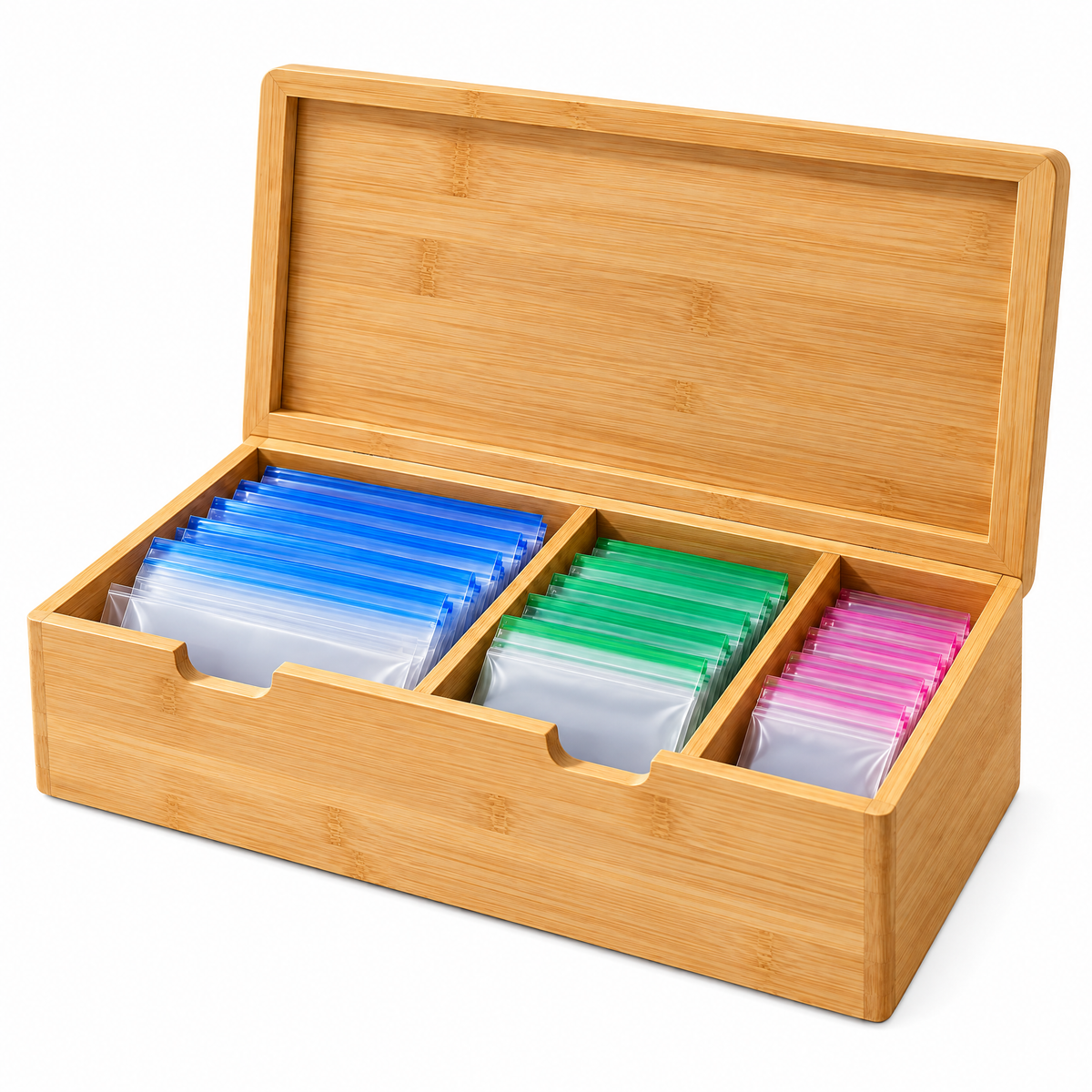 Fervinna Bamboo Food Storage Bag Organizer — product overview