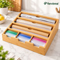 Fervinna Bamboo Wrap & Bag Organizer Station — main lifestyle view