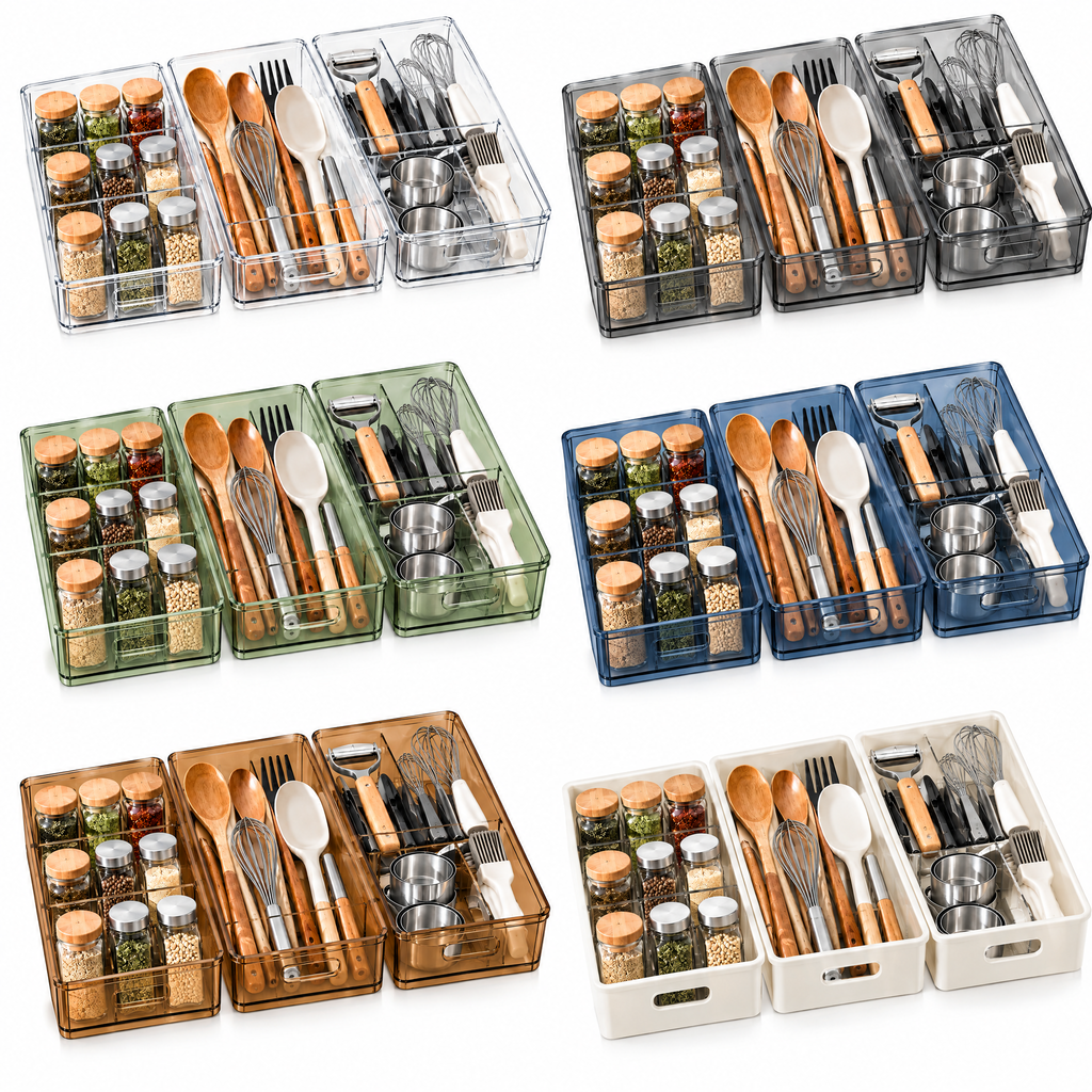 Fervinna Clear Deep Drawer Organizer Bin Set — alternate view