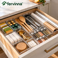 Fervinna Modular Clear Kitchen Drawer Organizer Set — main lifestyle view